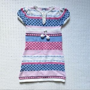 Hartstrings blue pink and white knit sweater dress size 5